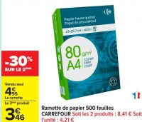 Ramette de papier 500 feuilles CARREFOUR