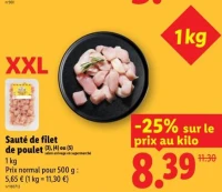 Sauté de filet de poulet (3), (4) ou (5)