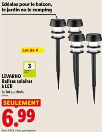 LIVARNO Balises solaires à LED