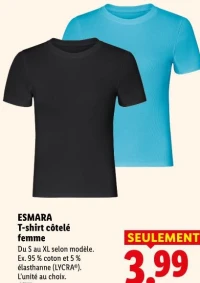 ESMARA T-shirt côtelé femme