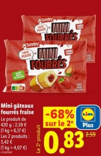 Mini gâteaux fourrés fraise
