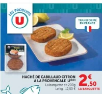 Haché de cabillaud citron à la provençale U