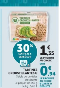 Tartines Croustillantes U Sésame