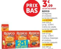 Soupes Royco 10 légumes et croûtons ou Crème de volaille ou Crémeux d'asperges et croûtons