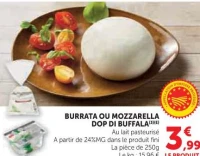 BURRATA OU MOZZARELLA DOP DI BUFFALA