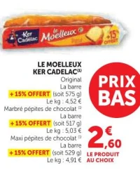 LE MOELLEUX KER CADELAC Original, Marbré pépites de chocolat, Maxi pépites de chocolat
