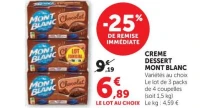 Crème Dessert Mont Blanc Variétés au choix