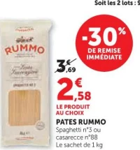 Pâtes Rummo Spaghetti n°3 ou casarecce n°88