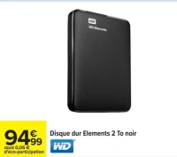 Disque dur Elements 2 To noir