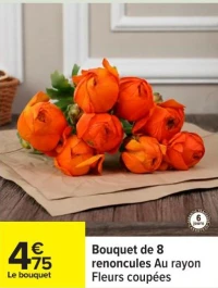 Bouquet de 8 renoncules