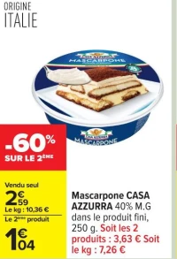 Mascarpone CASA AZZURRA 40% M.G