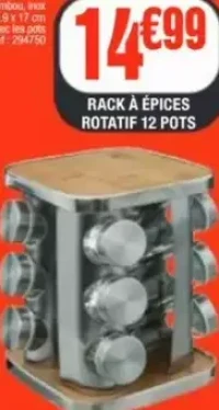 RACK À ÉPICES ROTATIF 12 POTS