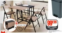 Table + 4 chaises pliantes