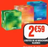 3 BOITES DE 48 MOUCHOIRS KLEENEX