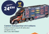 Camion transporteur et 8 voitures