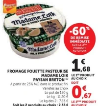 Fromage Fouetté Pasteurisé Madame Loïk Paysan Breton (Ail & Fines Herbes, Variétés au choix)