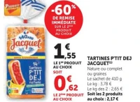 Tartines P'tit Dej Jacquet (différentes variétés)