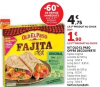 Kit Old El Paso Offre Decouverte Fajitas original, Burritos, Fajitas extra doux, Tortillas nature