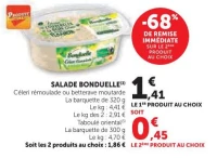 Salade Bonduelle (Céleri rémoulade ou betterave moutarde ou Taboulé oriental)