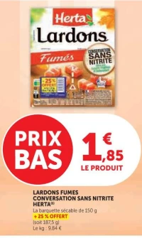 Lardons Fumés Conversation Sans Nitrite Herta