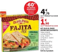 Kit Old El Paso Offre Decouverte Fajitas original, Burritos, Fajitas extra doux ou Tortillas nature