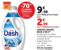 LESSIVE LIQUIDE DASH 2 EN 1 (Variétés au choix)