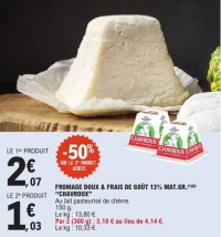 FROMAGE DOUX & FRAIS DE GOÛT 13% MAT.GR. "CHAVROUX"