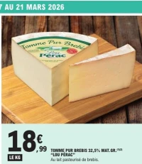 TOMME PUR BREBIS 32,5% MAT.GR. "LOU PRAC"