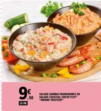 SALADE GAMBAS MANDARINES OU SALADE COCKTAIL CREVETTES(3) "AMAND TRAITEUR"