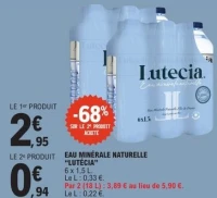 EAU MIN  RALE NATURELLE "LUT  CIA"