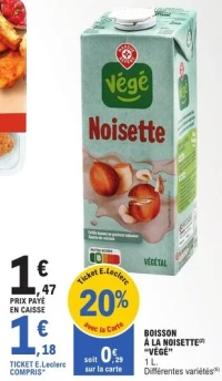 Boisson à la noisette "VÉGÉ"