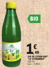 JUS DE CITRON BIO "LE CITRONNIER"