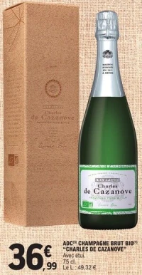 AOC CHAMPAGNE BRUT BIO "CHARLES DE CAZANOVE"