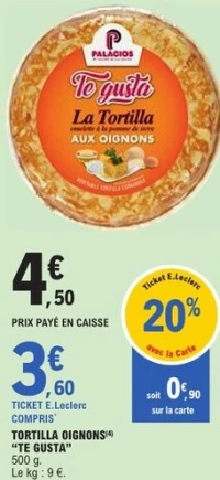 TORTILLA OIGNONS "TE GUSTA"
