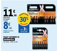 PILES OPTIMUM X8 DURACELL