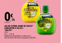 Jus de citron jaune de Sicile