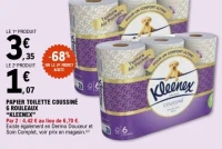 Papier toilette coussine 6 rouleaux ''Kleenex''