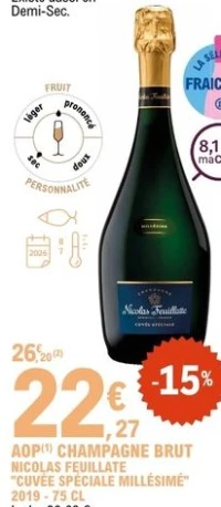 AOP CHAMPAGNE BRUT NICOLAS FEUILLATTE "CUVÉE SPÉCIALE MILLÉSIMÉ"