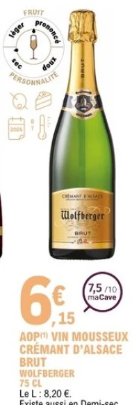AOP VIN MOUSSEUX CR MANT D'ALSACE BRUT WOLFBERGER