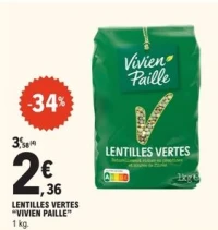 Lentilles verts '' vivien paille''