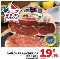 Jambon de Bayonne IGP désossée 9 mois