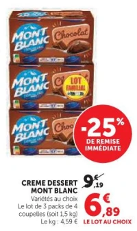CREME DESSERT MONT BLANC (Variétés au choix)