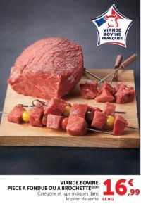 VIANDE BOVINE PIECE A FONDUE OU A BROCHETTE