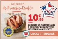 Saucisse de Montbéliard à cuire IGP