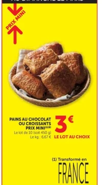 Pains au chocolat Prix Mini