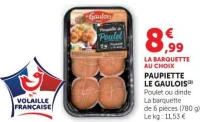 PAUPIETTE LE GAULOIS POULET OU DINDE