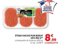 Steak haché pur boeuf 15% MG U