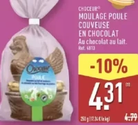 Moulage poule couveuse en chocolat