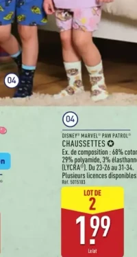 DISNEY® MARVEL® PAW PATROL® CHAUSSETTES