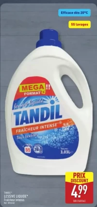 TANDIL&reg; LESSIVE LIQUIDE* Fraîcheur intense.